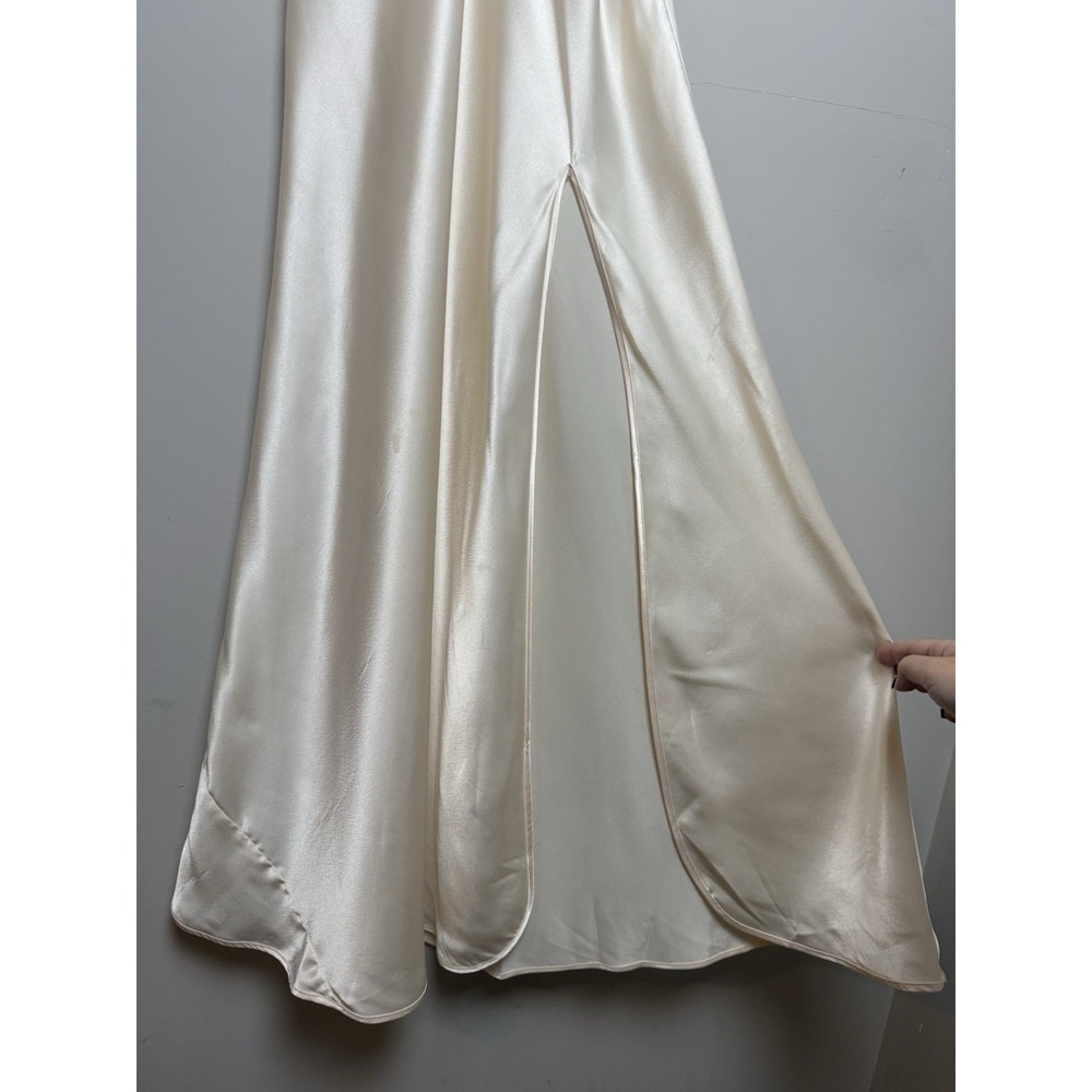 Vintage Victoria's Secret Gold Label Maxi Slip Dress Satin Nightgown Lace Bridal - Picture 7 of 11